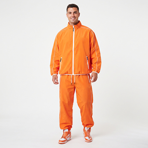 Survêtements coupe-vent de haute qualité pour hommes, veste zippée pour la randonnée, pantalon de jogging, ensemble deux pièces, coupe-vent personnalisé - Product Image 1