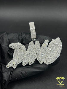 Collar con Colgante de Nombre en Letras con Diamantes de Moissanita, Estilo Hip Hop, Joyería Personalizada con Letras Brillantes, Regalo - Product Image 3
