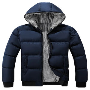 Blouson d'hiver matelassé de haute qualité pour homme, imperméable, respirant, coupe-vent, à capuche, en toile, avec fermeture éclair frontale, chaud, pour l'extérieur - Product Image 1