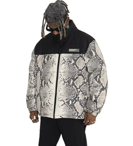 Veste matelassée unisexe pour enfants, imprimé peau de serpent, sur mesure, OEM ODM, chaude, imperméable, coupe-vent, respirante - Product Image 2