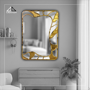 Espejo de Baño Moderno y Duradero de Acero Inoxidable con Recubrimiento PVD, Montado en la Pared, Decorativo, Antivaho, Marco Ligero, Elegante, para Bodas - Product Image 6