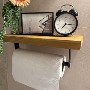 Portarotolo da Parete Autoadesivo Nero per Cucina e Bagno - Product Image 2