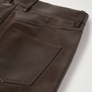 Pantalones de Hombre JAYCAN SPORTS de Cuero Sintético Transpirable y Ecológico para Invierno, Corte Recto Relajado, Pliegues Delanteros, Cintura Media - Product Image 2