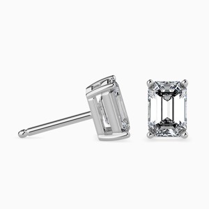 Magnifiques boucles d'oreilles clous de luxe en argent plaqué or 14 carats avec diamants de laboratoire étincelants, certifiées IGI, cadeau de fiançailles et de mariage pour femme - Product Image 4