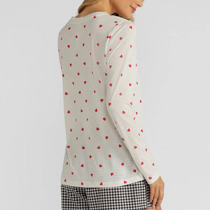 Chemise imprimée personnalisée de haute qualité pour femmes, design extérieur, manches longues, 90% polyester, 10% élasthanne, haut tricoté très extensible - Product Image 6