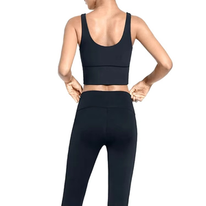 Nuevo Diseño de Ropa Deportiva al por Mayor, Top Deportivo, Color Nude, Suave, Escote Profundo en V, Espalda Descubierta, para Gimnasio, Entrenamiento, Yoga, Sexy, para Damas - Product Image 4