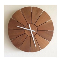 Reloj de Pared Moderno de Madera Colgante, Diseño Geométrico de Rayos de Sol, Silencioso, Fácil de Leer, OEM, Personalizado, Venta al por Mayor
