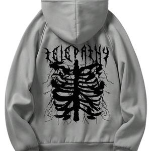 เสื้อกันหนาวสวมหัวมีฮู้ดแบบสวมศีรษะผ้าคอตตอนขนแกะ100% มีซิปคอเสื้อมีฮู้ดไซส์ XS สั่งพิมพ์ลายได้ตามต้องการสำหรับผู้ชาย - Product Image 1