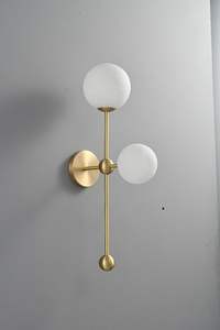 Lámpara de Pared Moderna de Hierro y Madera de Alta Calidad, Diseño Atractivo, Pantalla Color Blanco Hueso, Accesorio Decorativo para Hogar, Oficina, Bodas y Fiestas - Product Image 2