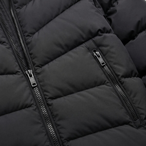 Wholesale Custom Black Hooded Puffer Jacket Winter <b>Padded</b> Quilted <b>Coat</b> Men's Women's Outdoor Windproof Warm Jacket OEM - Product Image 5