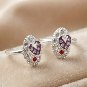 DIVYORO PURPLE SILVER <b>ADJUSTABLE</b> CLASSIC TOE <b>RING</b> SET - Product Image 3
