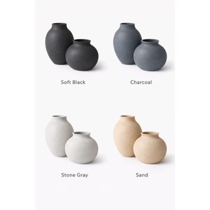 Minimalist <b>Ceramic</b> <b>Vase</b> Matte Black Handmade Tabletop Decor 8-16 Inches - Product Image 2