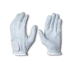 Gant de golf en cuir véritable blanc, main droite, respirant, à enfiler, unisexe, pour le sport - Product Image 4