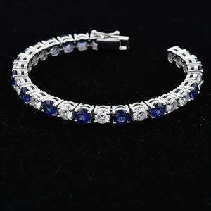 Pulsera de tenis de zafiro de plata de ley 925, piedra de nacimiento de septiembre, elegante joya de gema, regalo - Product Image 2
