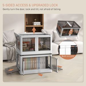 "<b>3</b> Pack Collapsible Plastic <b>Storage</b> <b>Bins</b> with Lids Wheels 32 Gal Capacity Crisp White Finish" - Product Image 4