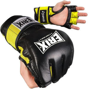 Guantes de MMA de cuero genuino hechos a medida de la mejor calidad con pulgar abierto para entrenamiento de MMA UFC - Product Image 1