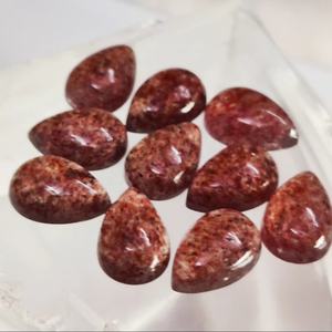 Cabochon en quartz fraise naturel de qualité AAA, forme poire, 12*8 mm, 100% PIERRE PRÉCIEUSE NATURELLE pour la fabrication de bijoux, prix de gros - Product Image 1