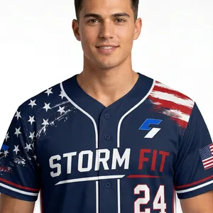 Camiseta de Béisbol para Hombre, Manga Corta, Sublimada, Absorbente de Humedad, Ajuste Atlético, Personalizada - Product Image 5