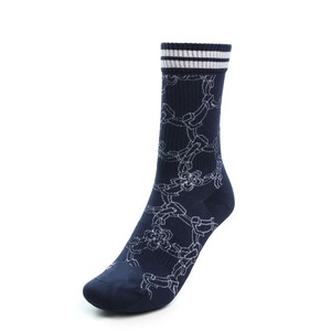 Calcetines Nuevos Estilo Casual para Adultos, Color Azul Marino con Diseño Floral, Tejidos con Spandex y Poliéster, Transpirables, Otoño 2026 - Product Image 2
