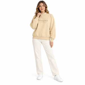 Sudadera de cuello alto para mujer con logo personalizado, estilo oversize, bordado, transpirable, de poliéster y algodón, tipo jersey. - Product Image 4
