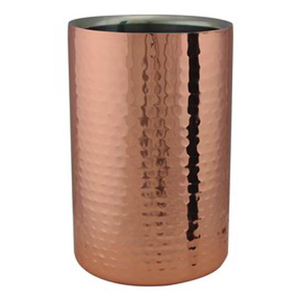 Hammered Copper Ice Bucket Round Metal Handmade Industrial Style Beverage <b>Cooler</b> Bar Ware Wine <b>Cooler</b> - Product Image 1