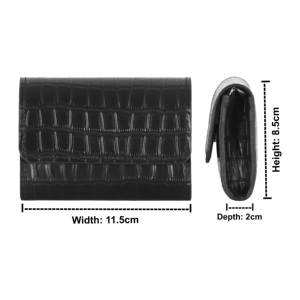 Genuine Leather Ladies RFID <b>Wallet</b> Black Crocodile Embossed Leather Clutch Women Purse Card Holder <b>Wallet</b> Wholesale Manufacturer - Product Image 3