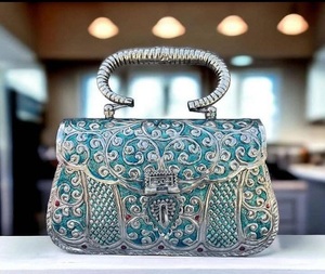 Gold-Plated Brass Metal Beaded Customized Shape <b>Clutch</b> Bag Handmade Purse for Women Wedding by F S International - Product Image 1