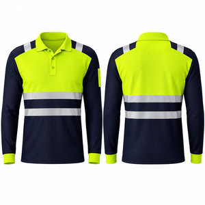 Custom Logo Security Work <b>Polo</b> T-<b>shirt</b> EN ISO 20471 Ansi Class <b>3</b> High Visibility Reflective Safety <b>Shirt</b> - Product Image 1