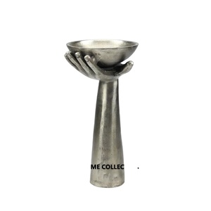 Forme de main longue en métal fini antique bol de service décoratif unique - Product Image 1