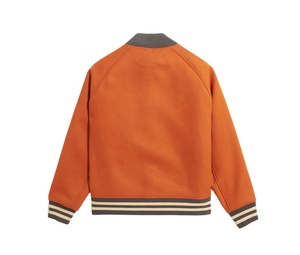 Chaqueta Varsity Unisex Vintage con Cuello Alto, Diseño Geométrico Estampado en Chenilla de Lana, con Logotipo Personalizado, Estilo Letterman de Béisbol - Product Image 2