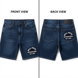 Shorts de Mezclilla para Hombre, Corte Recto, Cintura Media, Premium, Ecológicos, 100% Algodón, Lavado Medio, Casuales, Invierno - Product Image 6