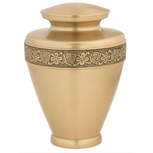 Brass Metal Engraved Cremation Urn for Adult Human Ashes Funeral Supplies Cremation Urn for Human Ashes Brass Metal Urn - Product Image 1