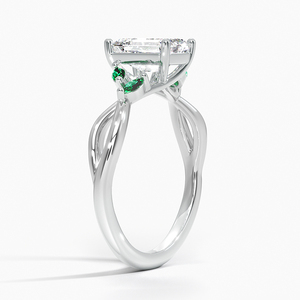 BOJ <b>Ring</b> 068 <b>Emerald</b> Cut 925 <b>Silver</b> Engagement <b>Ring</b> With <b>Emeralds</b> Diamond <b>Ring</b> 2ct D Color VVS1 Moissanite GRA Certified Sale - Product Image 2