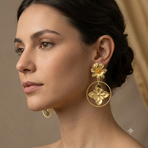 Pendientes de Latón Tradicionales Directos de Fábrica, Joyería de Latón Hipoalergénica, Colección de Joyería Étnica Hecha a Mano, Proveedor Mayorista B2B - Product Image 3