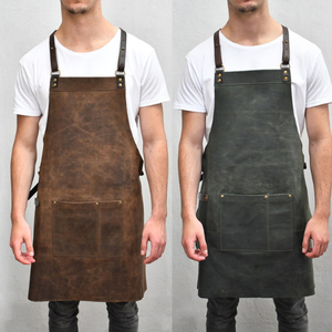Leather Crossback <b>Apron</b> Handmade Adjustable Vegetable Tanned Leather Cross Back <b>Apron</b> Durable Chef <b>BBQ</b> Workwear Kitchen Gift - Product Image 3