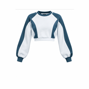 Ensemble décontracté deux pièces pour femme : Sweat-shirt court coupe décontractée et pantalon large à taille élastique – Nouvelle collection OEM ODM - Product Image 5