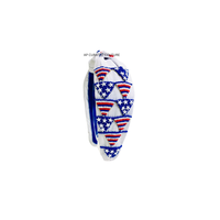 Diadema hecha a mano con perlas y cuentas, diadema personalizada con cuentas de la bandera estadounidense patriótica del 4 de julio, diadema con cuentas de semillas.