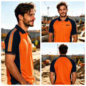 Chemise de travail en maille respirante pour hommes, vêtements de sécurité, vêtements de travail extensibles, polos de sécurité, chemise de travail réfléchissante - Product Image 5
