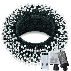 Luci Natalizie da Esterno 197 FT 580 LED, Impermeabili, con 8 Modalità, Decorazioni a Filo con Spina o a Batteria - Product Image 1