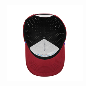 Custom Logo Embroidery 5 Panel <b>Waterproof</b> Golf Cap Laser Cut Perforated Polyester Rope <b>Hat</b> for Outdoor Sports Wear Wholesale - Product Image 6