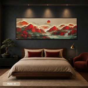 Peinture murale paysagère en soie de qualité supérieure, décoration intérieure exquise, œuvre d'art faite à la main, vente en gros OEM ODM, usine au Vietnam - Product Image 3