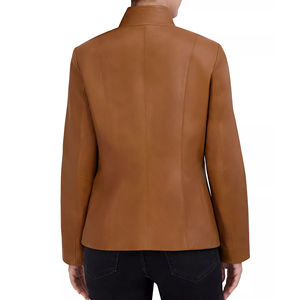 Chaqueta de Cuero Genuino para Mujer, Diseño Biker, Corte Ajustado, Acolchada, Moda Sostenible y Atemporal, Nueva - Product Image 2