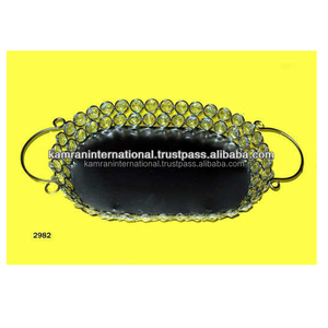 Plato de fruta seca redondo de latón, cargador de comida ecológico/plato de cena, paquete de estilo de diseño Ins para uso doméstico - Product Image 2