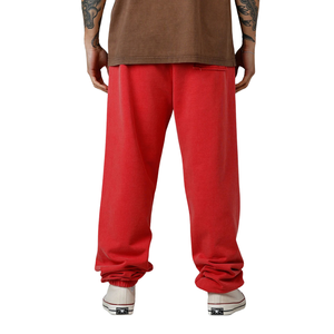 Pantalon en molleton ample personnalisé pour homme, jambe large, taille à cordon, ourlet ouvert, petit logo, style streetwear, fournisseur d'usine de vêtements OEM - Product Image 2
