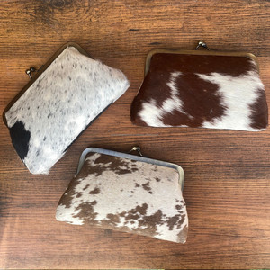 Nouvel arrivage de cheveux à motif occidental sur peau de vache en cuir porte-monnaie pochette élégante pochette portefeuille pochette en cuir - Product Image 5