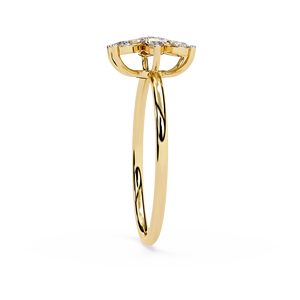 Anillo de Oro Sólido de 14K con Diamantes Cultivados en Laboratorio, Corte Marquise y Corte Redondo, Diseño de Estrella, para Regalo, Fiesta y Aniversario - Product Image 5