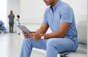 Mens Light Blue Medical Hospital Custom <b>Uniform</b> Set <b>Scrub</b> Set - Product Image 5
