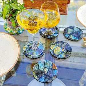 แผ่นรองแก้วหินอ่อนพรีเมียมสุดหรู ชุดแผ่นรองแก้วหินธรรมชาติสำหรับตกแต่งโต๊ะ ห้องครัว ห้องรับประทานอาหาร บ้าน โรงแรม - Product Image 1