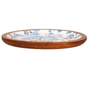 Hotel and Restaurant Soup Serving <b>Utensils</b> Catering Equipment Inner Enamel Wooden Serving Plate For Dinner Table Server - Product Image 1