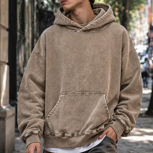 เสื้อฮู้ดดี้ผู้ชายไซส์ใหญ่ ผ้าฝ้ายเฟรนช์เทอร์รี่ 100% สีพื้น สไตล์ลำลอง สตรีทแวร์ สำหรับฤดูใบไม้ร่วง มีกระเป๋า - Product Image 1